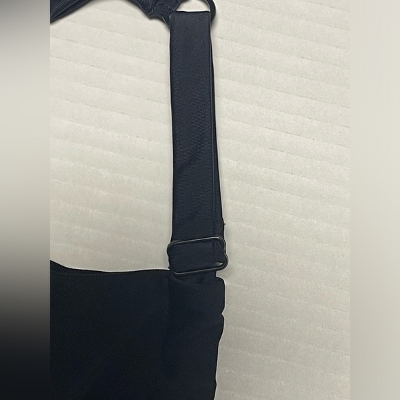 ASOS DESIGN ONE PIECE SOLID COLOR SWIMSUIT V-NECK WOMEN LACE UP BLACK SIZE 8E/F - Picture 4 of 11